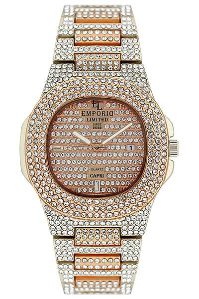 Emporio Limited - Orologio Al Quarzo Capri Oro Rosa/Argento - 2733 Emporio Limited - Orologio Al Quarzo Capri Oro Rosa/Argento - 2733